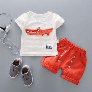 Cartoon Cotton Summer Clothing Sets for Newborn Baby Boy Infant Fashion Outerwear Clothes Suit T-shirt+Pant Suit baby Boy Cloth