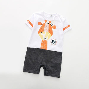 Baby Rompers Summer Style Powered Baby Boy Girl Clothing Newborn Infant giraffe Short Sleeve Clothes 3-6-9-12-18 Months