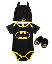 Carregar imagem no visualizador da galeria, Pudcoco Boy Jumpsuits Newborn Baby Boy Girl Clothes Batman Rompers+Shoes+Hat Costumes 3Pcs Outfits Set
