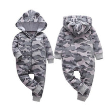 Carregar imagem no visualizador da galeria, Orangemom spring  fleece baby rompers coats for infant clothes hooded with ear lovely camo jumpsuits for baby boys clothing home
