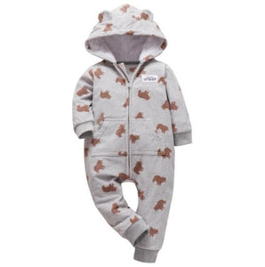 Orangemom spring  fleece baby rompers coats for infant clothes hooded with ear lovely camo jumpsuits for baby boys clothing home