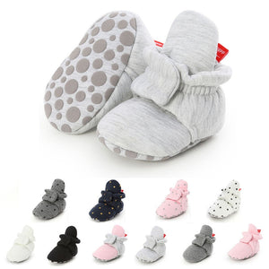 Baby Boy Girl Socks Toddler Shoes Solid Prewalkers Booties Cotton Winter Soft Anti-slip Warm Newborn Infant Crib Shoes Moccasins