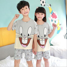 Cargar imagen en el visor de la galería, 2020 children pajamas set kids baby girl boys cartoon casual clothing costume short sleeve children sleepwear pajamas sets
