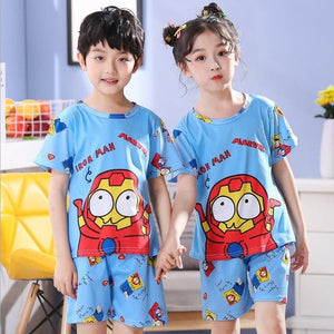 2020 children pajamas set kids baby girl boys cartoon casual clothing costume short sleeve children sleepwear pajamas sets