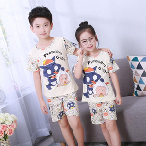 2020 children pajamas set kids baby girl boys cartoon casual clothing costume short sleeve children sleepwear pajamas sets