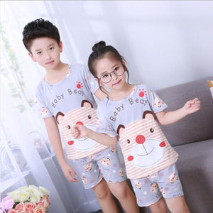 2020 children pajamas set kids baby girl boys cartoon casual clothing costume short sleeve children sleepwear pajamas sets