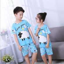 Cargar imagen en el visor de la galería, 2020 children pajamas set kids baby girl boys cartoon casual clothing costume short sleeve children sleepwear pajamas sets
