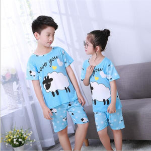 2020 children pajamas set kids baby girl boys cartoon casual clothing costume short sleeve children sleepwear pajamas sets