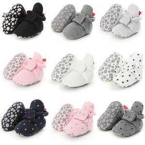 Newborn Baby Socks Shoes Boy Girl Star Toddler First Walkers Booties Cotton Comfort Soft Anti-slip Warm Infant Crib Shoes