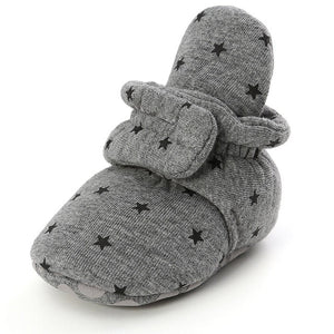 Newborn Baby Socks Shoes Boy Girl Star Toddler First Walkers Booties Cotton Comfort Soft Anti-slip Warm Infant Crib Shoes