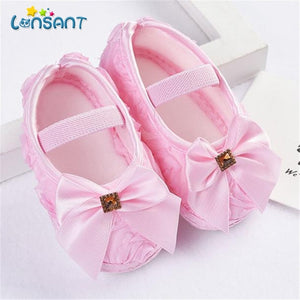 LONSANT Toddler Kid Baby Girl Rose Bowknot Elastic Band Newborn Walking Shoes E1120