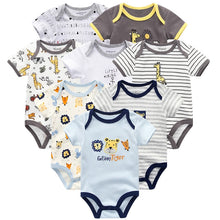 Cargar imagen en el visor de la galería, Baby Clothes 8Pcs/lots Unisex Newborn Boy&amp;Girl Rompers roupas de bebes Cotton Baby Toddler Jumpsuits Short Sleeve Baby Clothing
