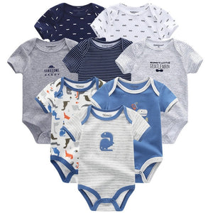 Baby Clothes 8Pcs/lots Unisex Newborn Boy&Girl Rompers roupas de bebes Cotton Baby Toddler Jumpsuits Short Sleeve Baby Clothing