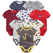 Cargar imagen en el visor de la galería, Baby Clothes 8Pcs/lots Unisex Newborn Boy&amp;Girl Rompers roupas de bebes Cotton Baby Toddler Jumpsuits Short Sleeve Baby Clothing
