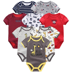 Baby Clothes 8Pcs/lots Unisex Newborn Boy&Girl Rompers roupas de bebes Cotton Baby Toddler Jumpsuits Short Sleeve Baby Clothing