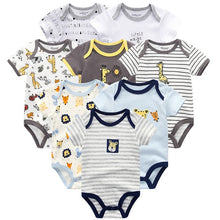 Cargar imagen en el visor de la galería, Baby Clothes 8Pcs/lots Unisex Newborn Boy&amp;Girl Rompers roupas de bebes Cotton Baby Toddler Jumpsuits Short Sleeve Baby Clothing
