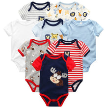 Cargar imagen en el visor de la galería, Baby Clothes 8Pcs/lots Unisex Newborn Boy&amp;Girl Rompers roupas de bebes Cotton Baby Toddler Jumpsuits Short Sleeve Baby Clothing
