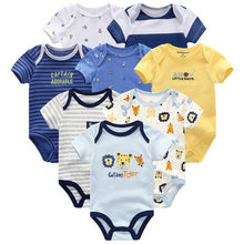 Cargar imagen en el visor de la galería, Baby Clothes 8Pcs/lots Unisex Newborn Boy&amp;Girl Rompers roupas de bebes Cotton Baby Toddler Jumpsuits Short Sleeve Baby Clothing
