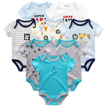 Cargar imagen en el visor de la galería, Baby Clothes 8Pcs/lots Unisex Newborn Boy&amp;Girl Rompers roupas de bebes Cotton Baby Toddler Jumpsuits Short Sleeve Baby Clothing
