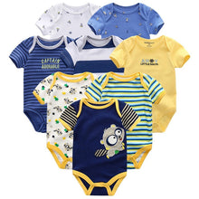 Cargar imagen en el visor de la galería, Baby Clothes 8Pcs/lots Unisex Newborn Boy&amp;Girl Rompers roupas de bebes Cotton Baby Toddler Jumpsuits Short Sleeve Baby Clothing
