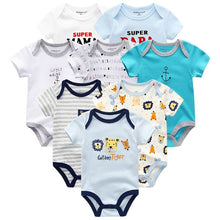 Cargar imagen en el visor de la galería, Baby Clothes 8Pcs/lots Unisex Newborn Boy&amp;Girl Rompers roupas de bebes Cotton Baby Toddler Jumpsuits Short Sleeve Baby Clothing
