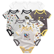 Cargar imagen en el visor de la galería, Baby Clothes 8Pcs/lots Unisex Newborn Boy&amp;Girl Rompers roupas de bebes Cotton Baby Toddler Jumpsuits Short Sleeve Baby Clothing
