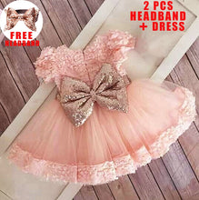 Carregar imagem no visualizador da galeria, Summer Dress for Girl Baby Christening Gown First 1st Birthday Dress Party Girl Baby Clothing Toddler Clothes Infant Vestidos
