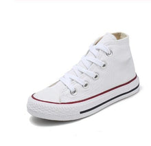 Carregar imagem no visualizador da galeria, Kids shoes for girl children canvas shoes boys sneakers Spring autumn girls shoes White High Solid fashion Children shoes
