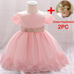 Summer Dress for Girl Baby Christening Gown First 1st Birthday Dress Party Girl Baby Clothing Toddler Clothes Infant Vestidos