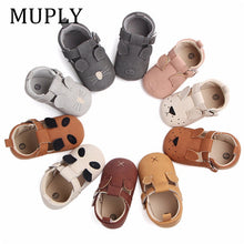 Cargar imagen en el visor de la galería, New 10 Colors Cute Animal Print First Walkers Soft sole Pu Leather Crib Girls Boys Sneakers Strap Baby Shoes For Drop Shipping
