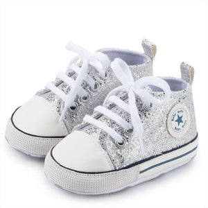 Baby Canvas Classic Sports Sneakers Newborn Baby Boys Girls Print Star First Walkers Shoes Infant Toddler Anti-slip Baby Shoes