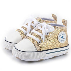 Baby Canvas Classic Sports Sneakers Newborn Baby Boys Girls Print Star First Walkers Shoes Infant Toddler Anti-slip Baby Shoes