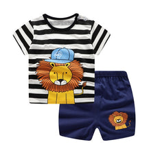 Carregar imagem no visualizador da galeria, Unni-yun Casual Baby Kids Sport Clothing Plaid Lion Clothes Sets for Boys Costumes 100% Cotton Baby Clothes 6M -4 Years Old
