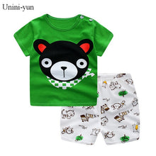 Carregar imagem no visualizador da galeria, Unni-yun Casual Baby Kids Sport Clothing Plaid Lion Clothes Sets for Boys Costumes 100% Cotton Baby Clothes 6M -4 Years Old
