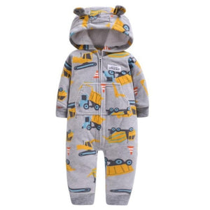 Orangemom spring  fleece baby rompers coats for infant clothes hooded with ear lovely camo jumpsuits for baby boys clothing home