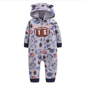 Orangemom spring  fleece baby rompers coats for infant clothes hooded with ear lovely camo jumpsuits for baby boys clothing home