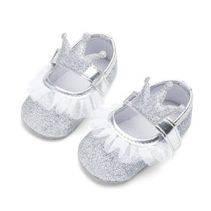 Baby Shoes Newborn PU Bow Cute Crown Non-slip Soft Bottom Baby Girl Shoes First Walker Fashion Princess Shoes