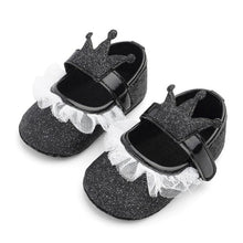 将图片加载到图库查看器，Baby Shoes Newborn PU Bow Cute Crown Non-slip Soft Bottom Baby Girl Shoes First Walker Fashion Princess Shoes
