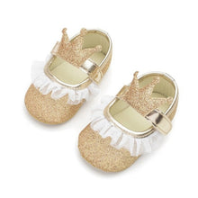 将图片加载到图库查看器，Baby Shoes Newborn PU Bow Cute Crown Non-slip Soft Bottom Baby Girl Shoes First Walker Fashion Princess Shoes
