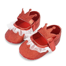 将图片加载到图库查看器，Baby Shoes Newborn PU Bow Cute Crown Non-slip Soft Bottom Baby Girl Shoes First Walker Fashion Princess Shoes
