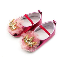 将图片加载到图库查看器，Baby Shoes Newborn PU Bow Cute Crown Non-slip Soft Bottom Baby Girl Shoes First Walker Fashion Princess Shoes
