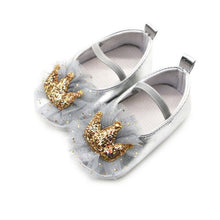 将图片加载到图库查看器，Baby Shoes Newborn PU Bow Cute Crown Non-slip Soft Bottom Baby Girl Shoes First Walker Fashion Princess Shoes
