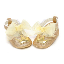 将图片加载到图库查看器，Baby Shoes Newborn PU Bow Cute Crown Non-slip Soft Bottom Baby Girl Shoes First Walker Fashion Princess Shoes
