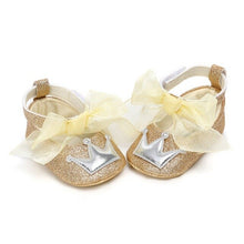 将图片加载到图库查看器，Baby Shoes Newborn PU Bow Cute Crown Non-slip Soft Bottom Baby Girl Shoes First Walker Fashion Princess Shoes
