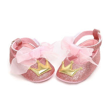 将图片加载到图库查看器，Baby Shoes Newborn PU Bow Cute Crown Non-slip Soft Bottom Baby Girl Shoes First Walker Fashion Princess Shoes
