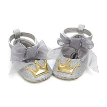 将图片加载到图库查看器，Baby Shoes Newborn PU Bow Cute Crown Non-slip Soft Bottom Baby Girl Shoes First Walker Fashion Princess Shoes
