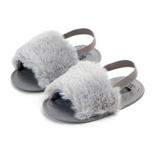 Carregar imagem no visualizador da galeria, Summer Soft Hair Style Classic Baby Girl Slipper Sandals Breathable Baby Fur Shoes Simple Elastic Sandals Princess Baby
