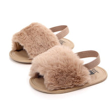 Carregar imagem no visualizador da galeria, Summer Soft Hair Style Classic Baby Girl Slipper Sandals Breathable Baby Fur Shoes Simple Elastic Sandals Princess Baby
