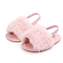 Carregar imagem no visualizador da galeria, Summer Soft Hair Style Classic Baby Girl Slipper Sandals Breathable Baby Fur Shoes Simple Elastic Sandals Princess Baby
