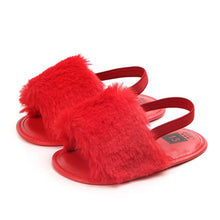 Carregar imagem no visualizador da galeria, Summer Soft Hair Style Classic Baby Girl Slipper Sandals Breathable Baby Fur Shoes Simple Elastic Sandals Princess Baby
